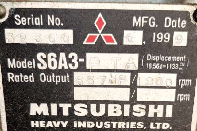 Used Mitsubishi S6A3 Diesel Engine