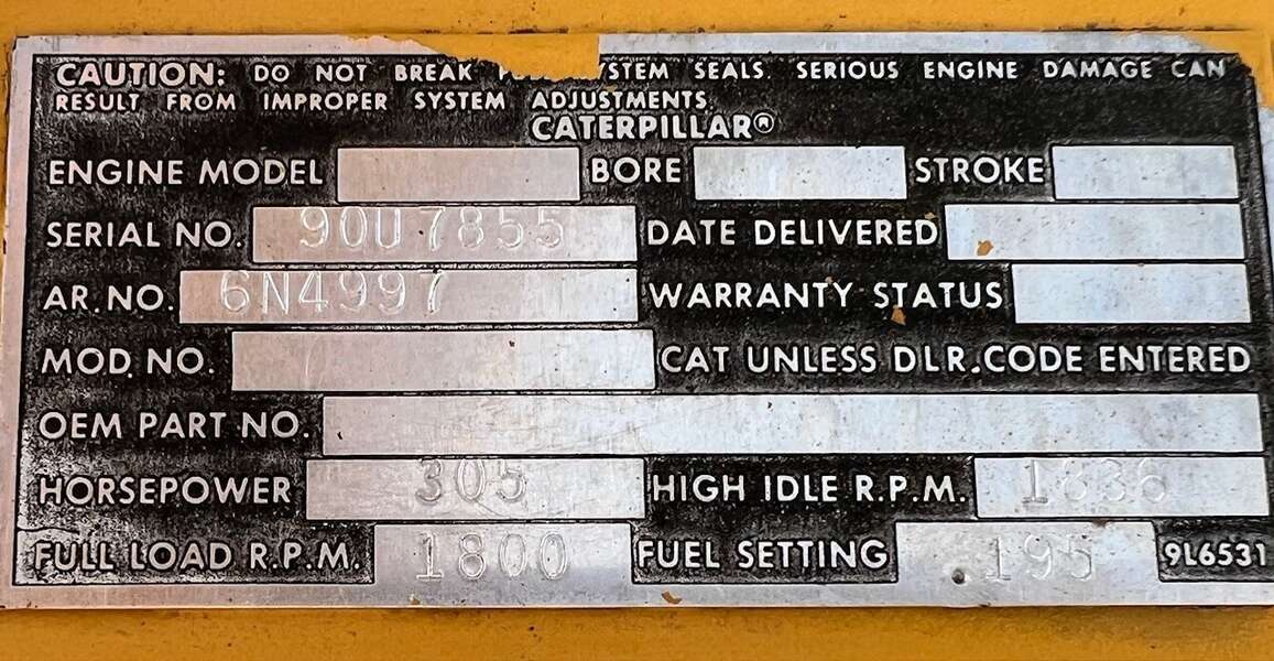 Used Caterpillar 3406A Diesel Engine