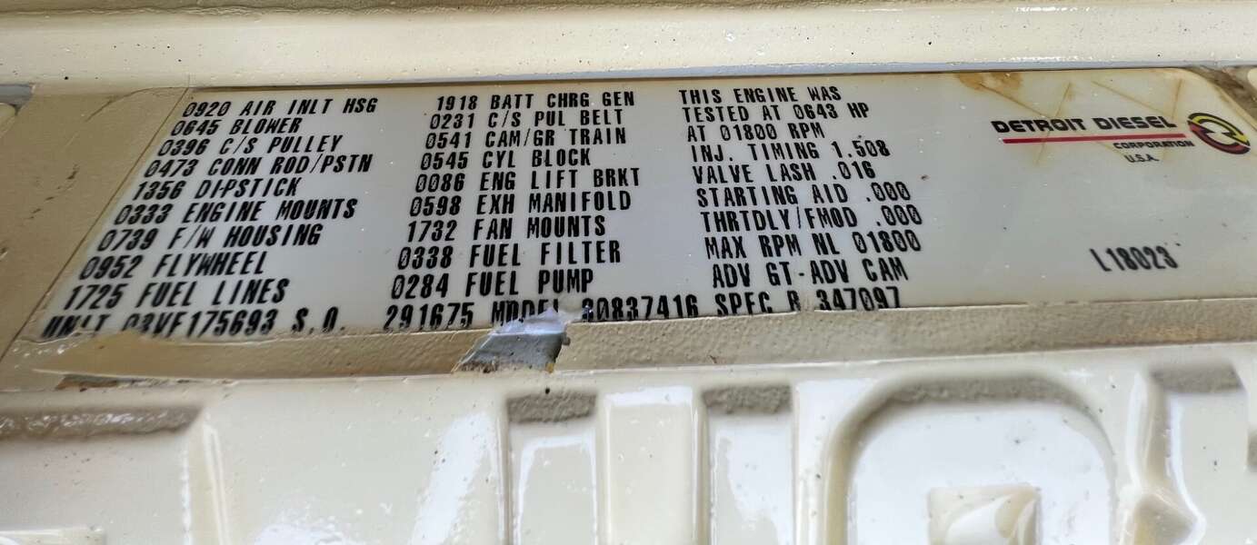 Used Detroit 8V92TT Diesel Engine