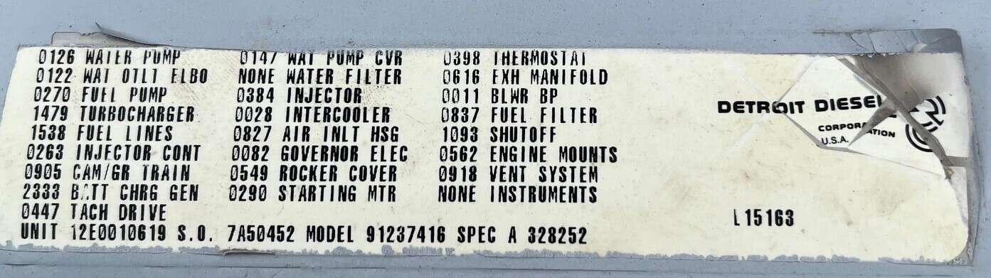 Used Detroit 12V149TIB Diesel Engine