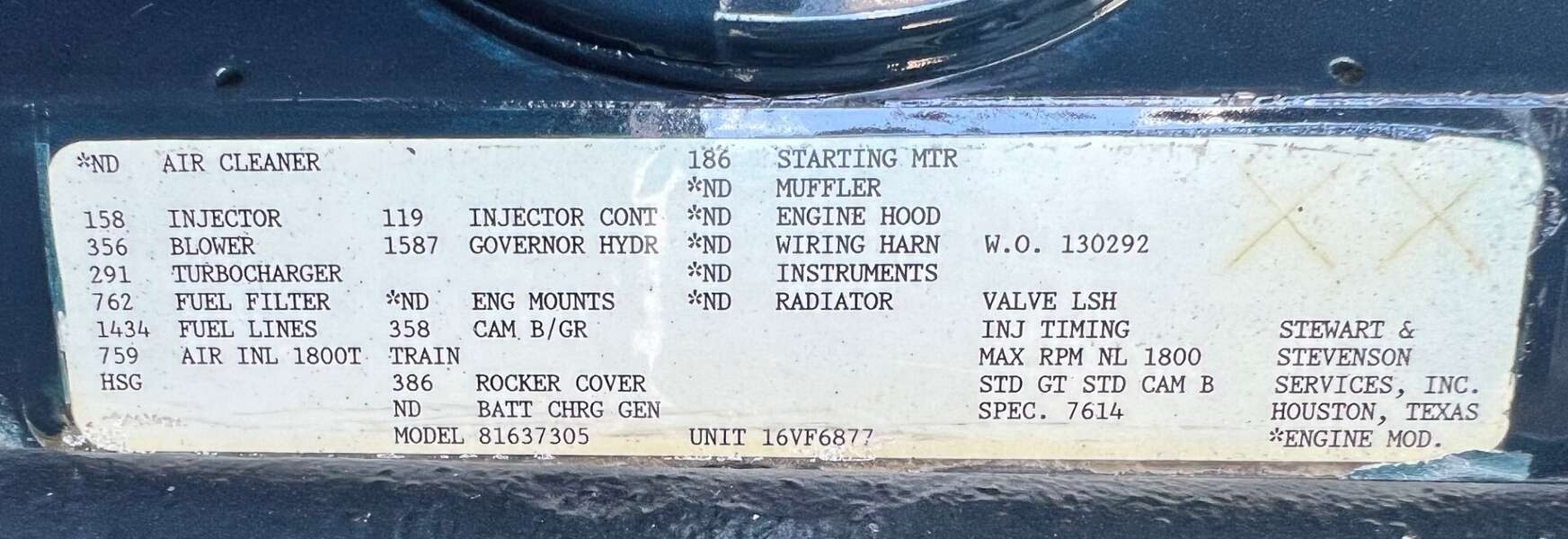 Used Detroit 16V92TT Diesel Engine