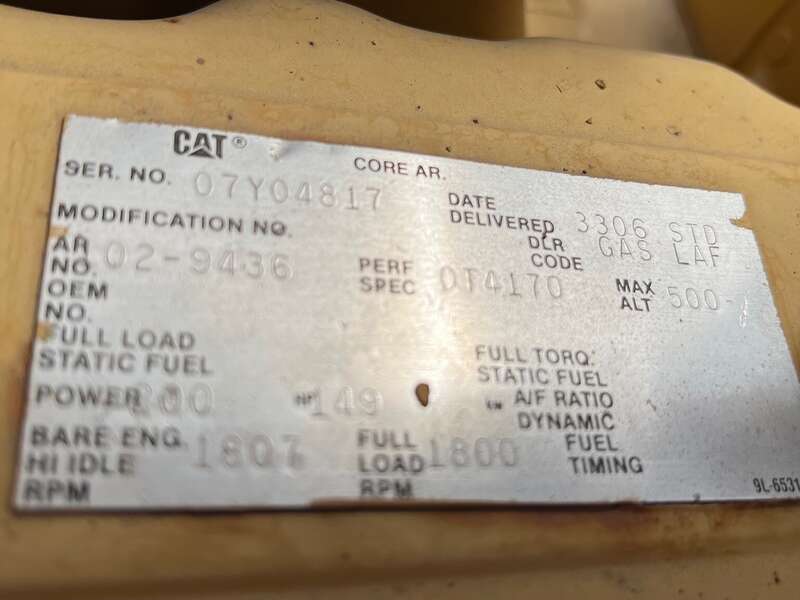 Used Caterpillar G3306TA Gas Engine