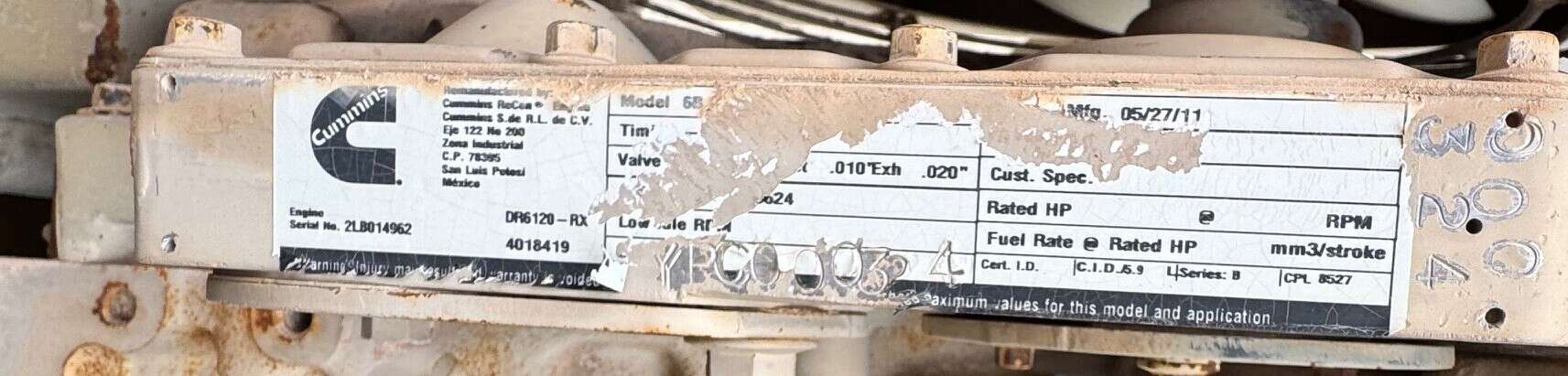 Used Cummins 6B Gas Engine