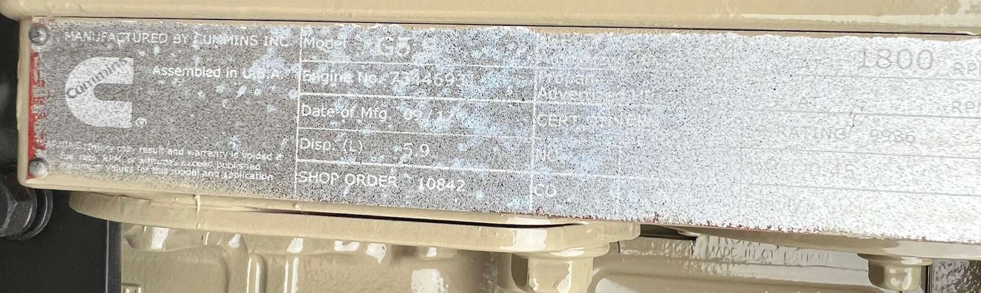 Used Cummins G5.9 Gas Engine