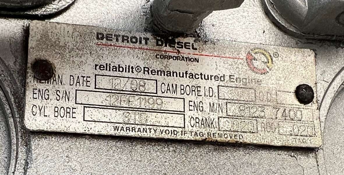 Used Detroit 12V92TT Diesel Engine