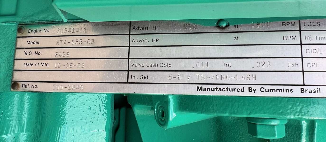 Used Cummins NTA855G3 Diesel Engine