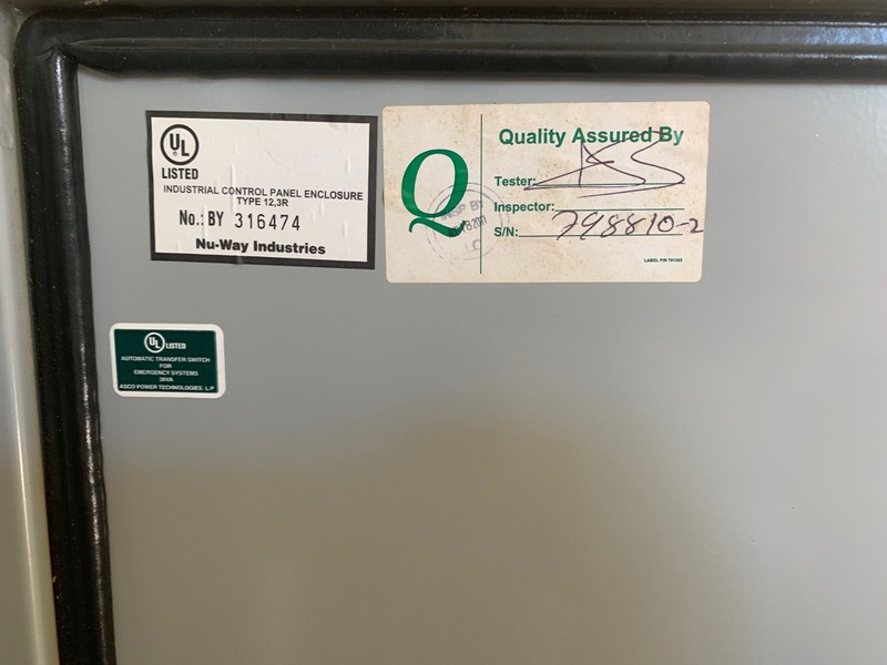 Used ASCO 260AMP 208V Automatic Transfer Switch