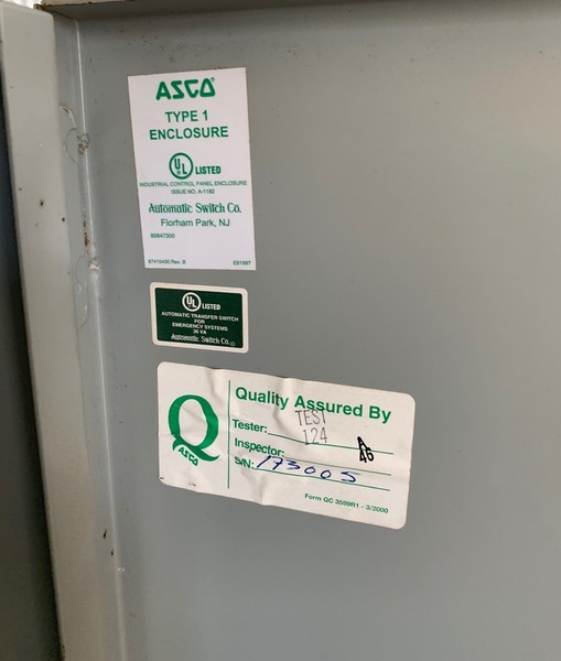Used ASCO 400AMP 208V Automatic Transfer Switch