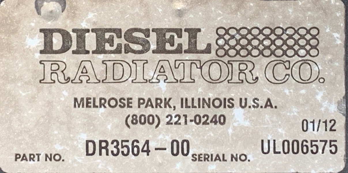 Like New Separate circuit Radiator Sized for 800kW Radiator