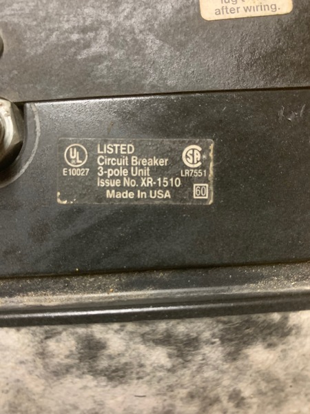 Used UL Listed 3000amp Circuit Breaker