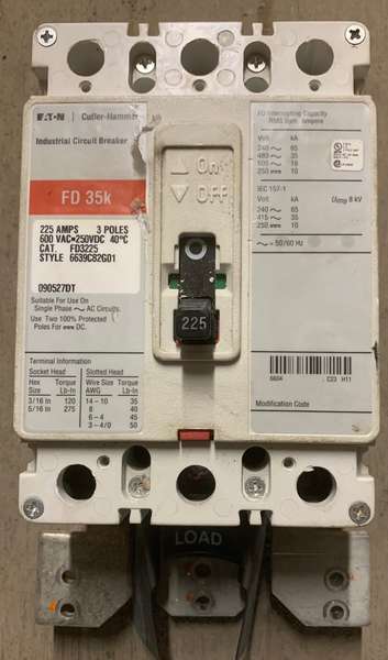 Used EATON 225amp Circuit Breaker