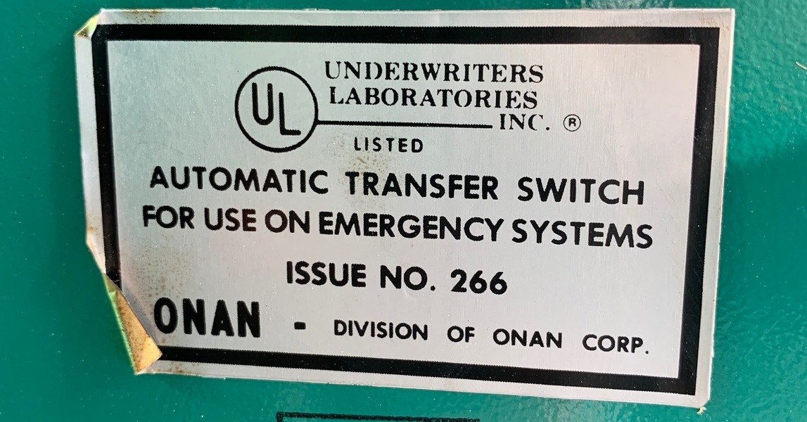 Used Onan 400amp 208V Automatic Transfer Switch