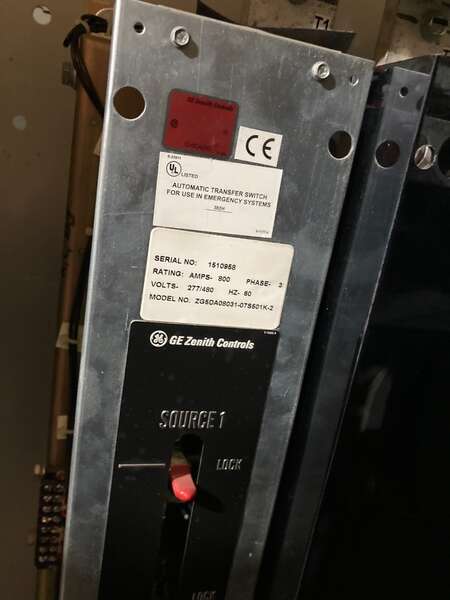 Used Kohler 800AMP 480V Automatic Transfer Switch