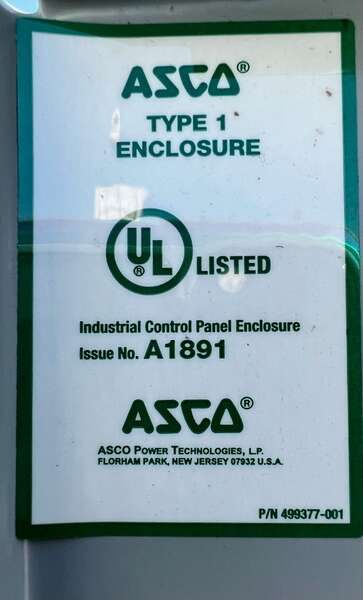 Used ASCO 1200amp 208V Automatic Transfer Switch