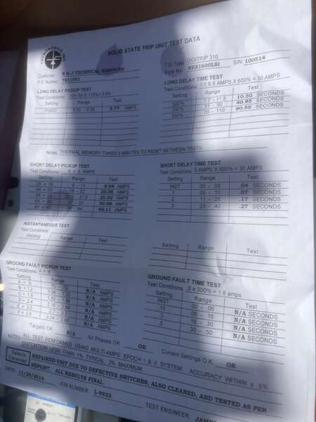 Surplus Cutler 1600amp Circuit Breaker