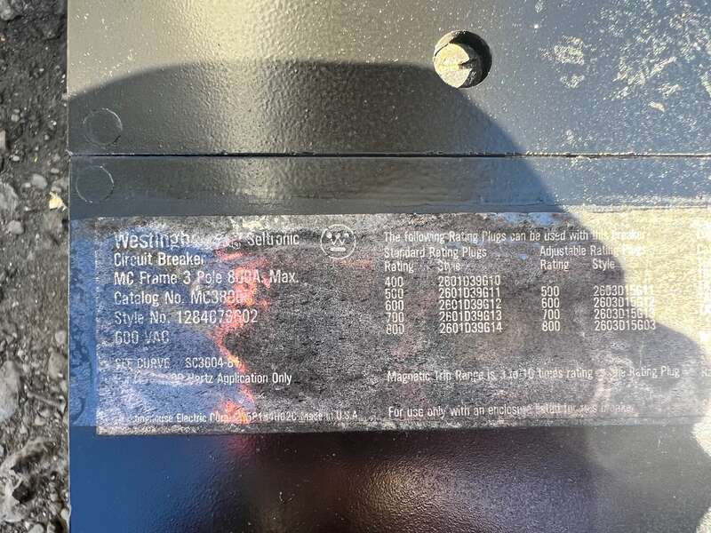 Used Westinghouse 700amp Circuit Breaker