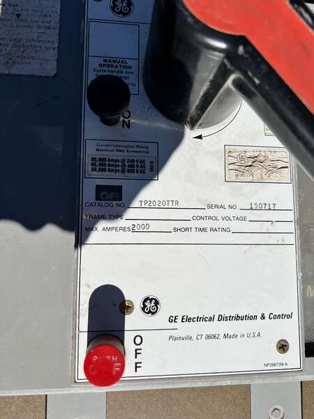 New GE 2000amp Circuit Breaker