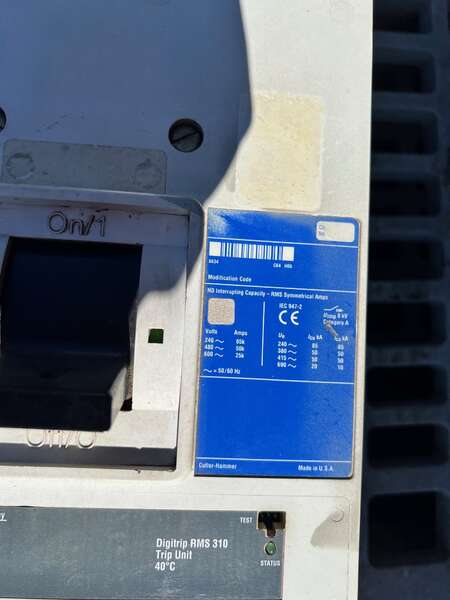 New Cutler-Hammer 1200amp max Circuit Breaker