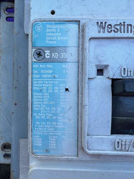 Used Westinghouse 400amp Circuit Breaker