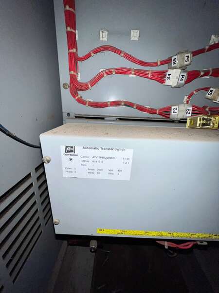 Used Cutler-Hammer 2000amp 480V Automatic Transfer Switch