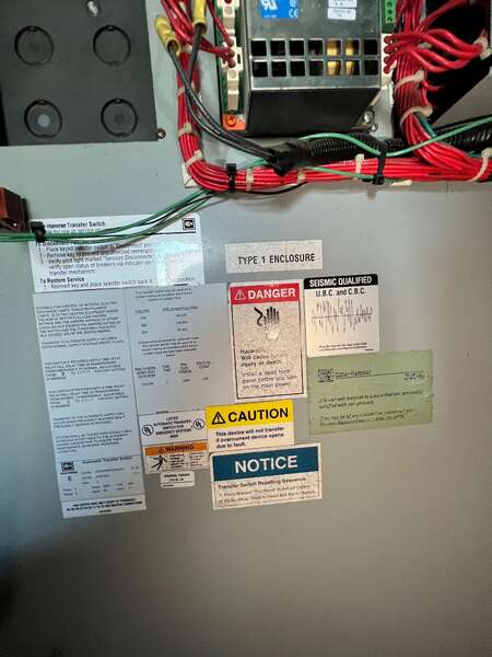 Used Cutler-Hammer 2000amp 480V Automatic Transfer Switch