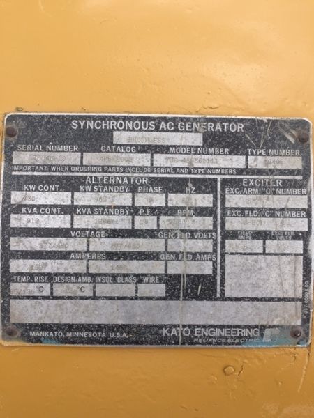 Used Kato 1000kW Generator End