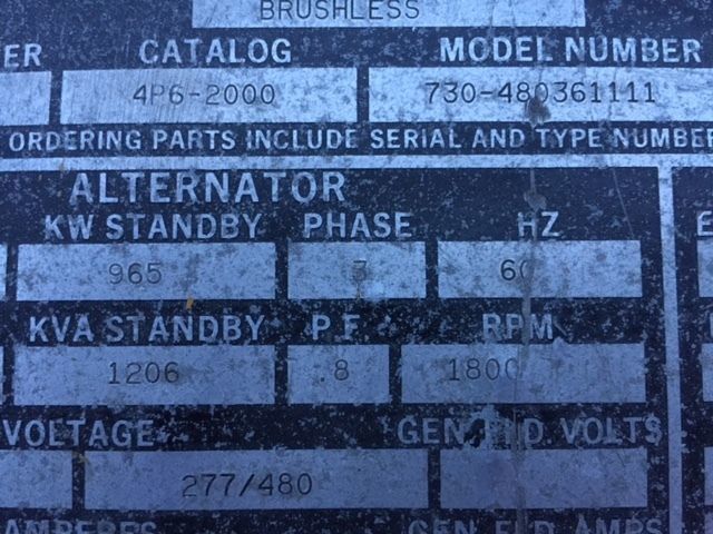 Used Kato 1000kW Generator End