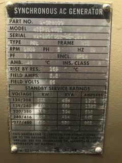  Kohler 400kW Diesel Generator