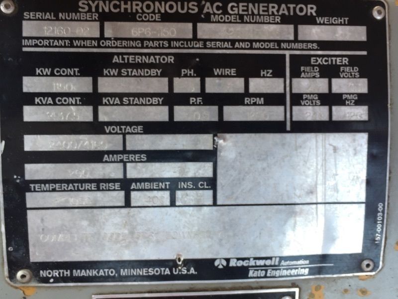 Used WAUKESHA 1000kW Gas Generator