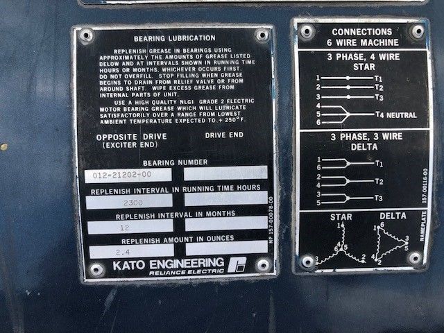  Kato 1400kW 4160V Generator End