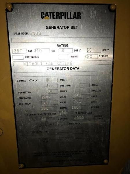  Caterpillar 300kW Gas Generator