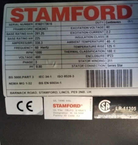 Used Cummins 225GCNC Gas Generator