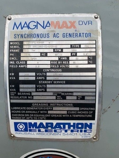 Like New Marathon 1750kW Generator End