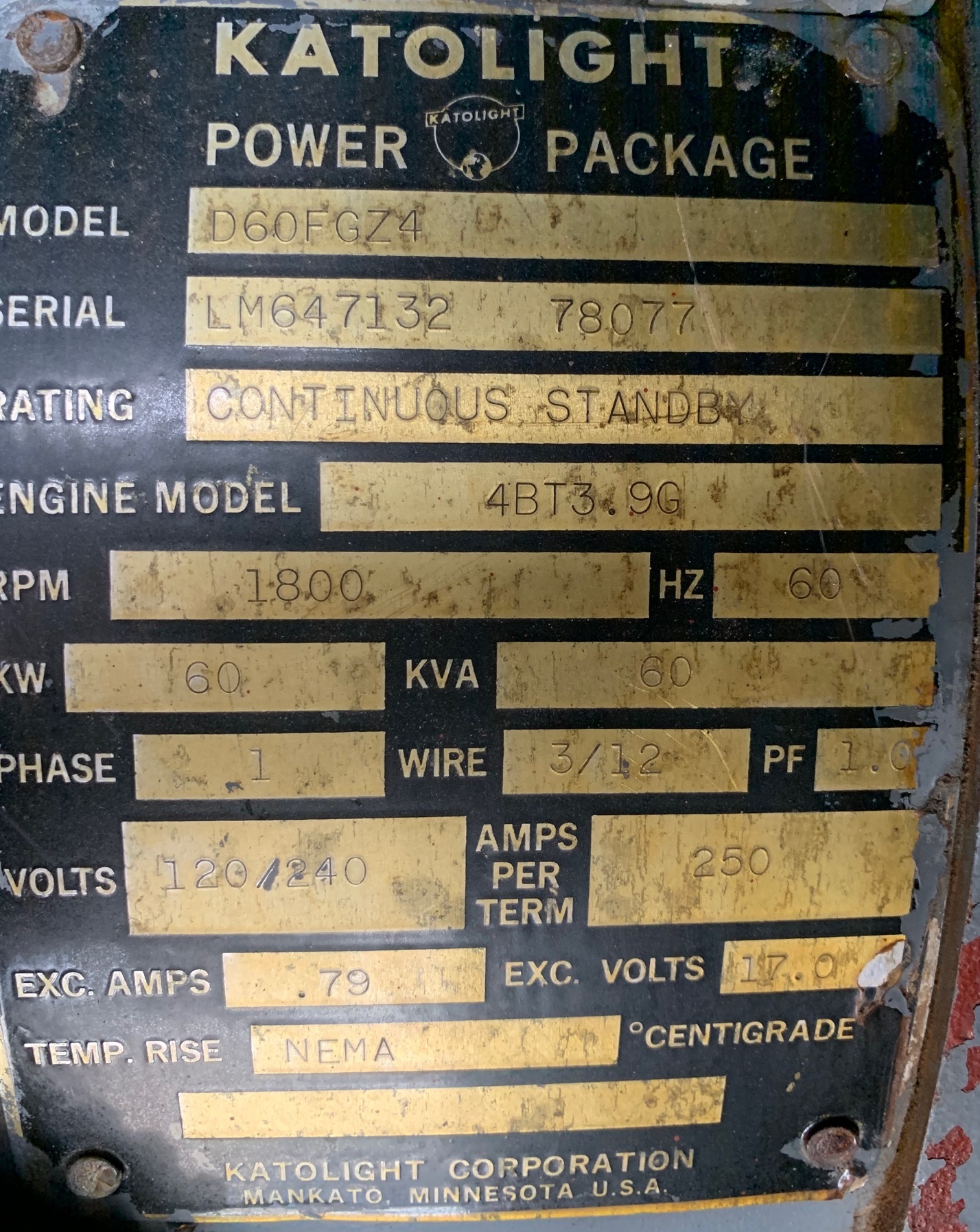 Katolight  Generator panel meter Crompton 0-300 AC Amperes used working