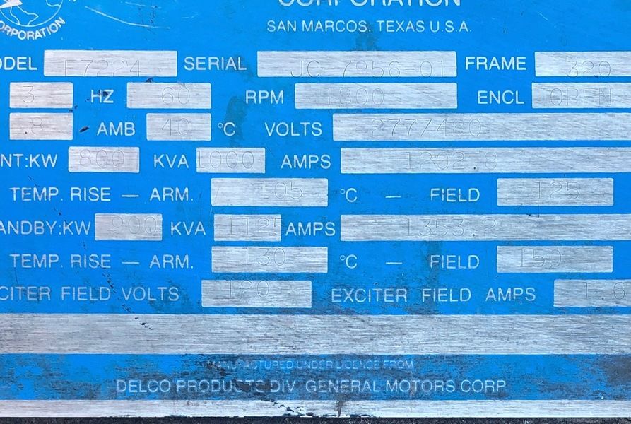 Used Stewart & Stevenson 750kW Diesel Generator