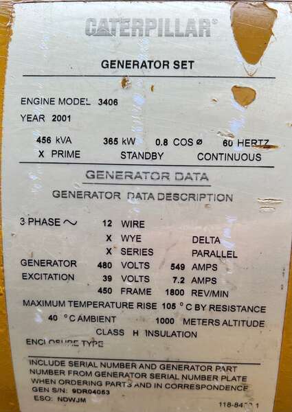Recon Caterpillar SR4B Generator End