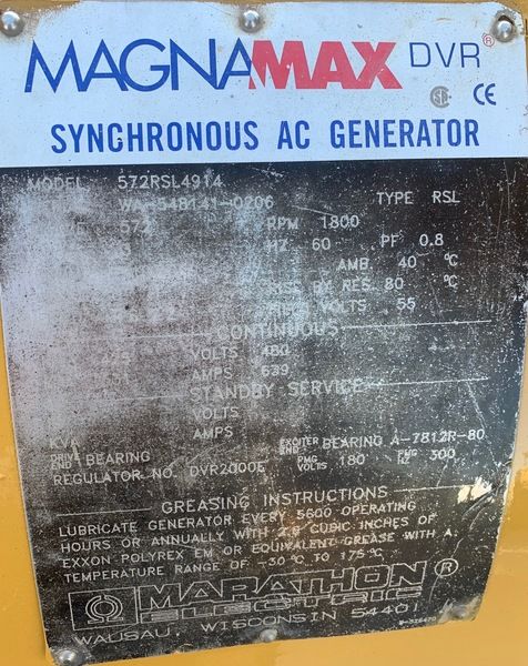 Used Marathon 425kW Generator End