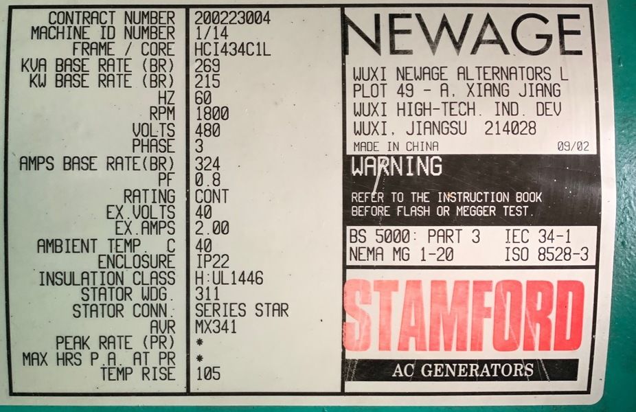 Used Cummins 215kW Gas Generator