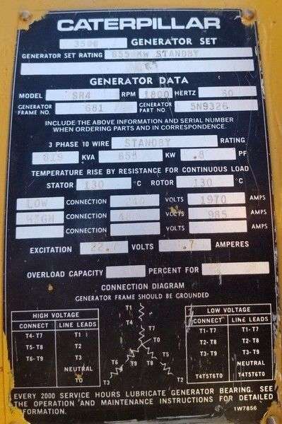 Used Cat 655kW Diesel Generator
