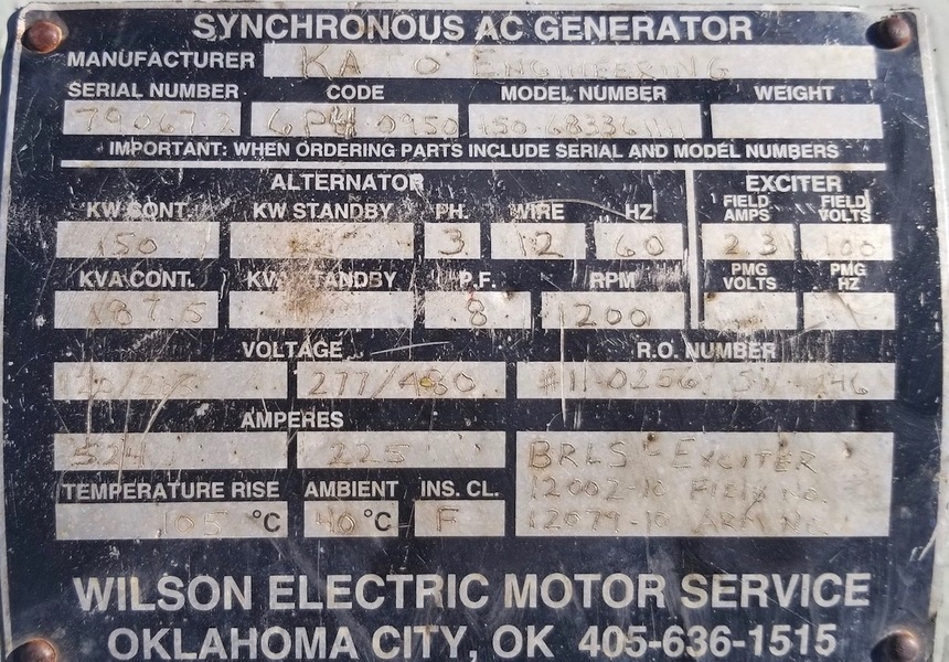 Used Caterpillar 150kW Gas Generator