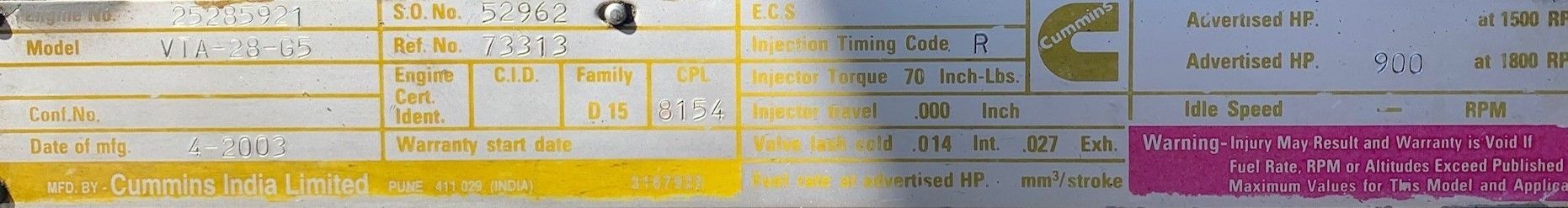 Used Cummins Onan 500kW Diesel Generator