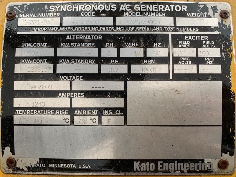 Used Caterpillar 900kW Diesel Generator