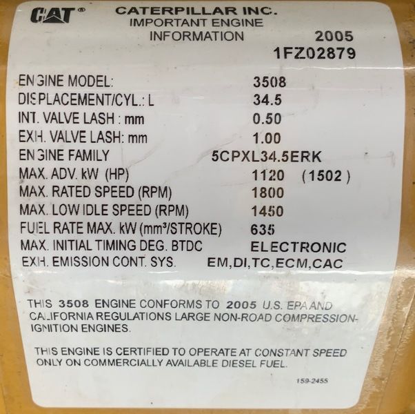 Used Caterpillar 3508 Diesel Generator