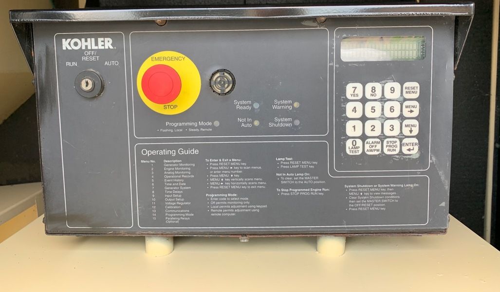 Like New Kohler 100 REZG Gas Generator