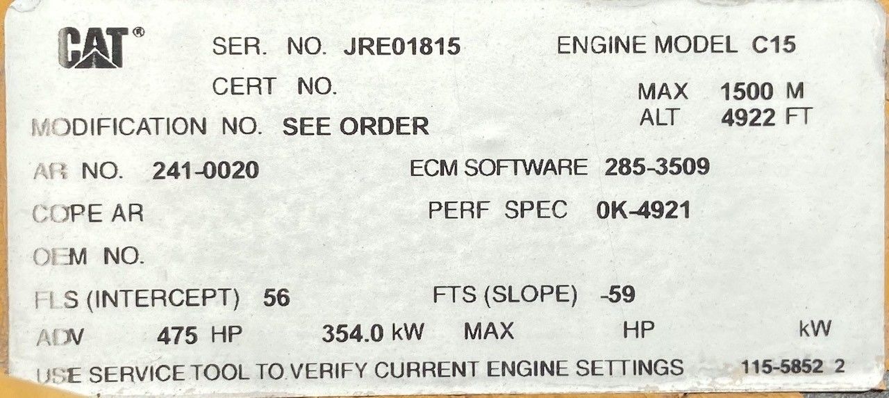 Used Caterpilllar C15 Diesel Generator