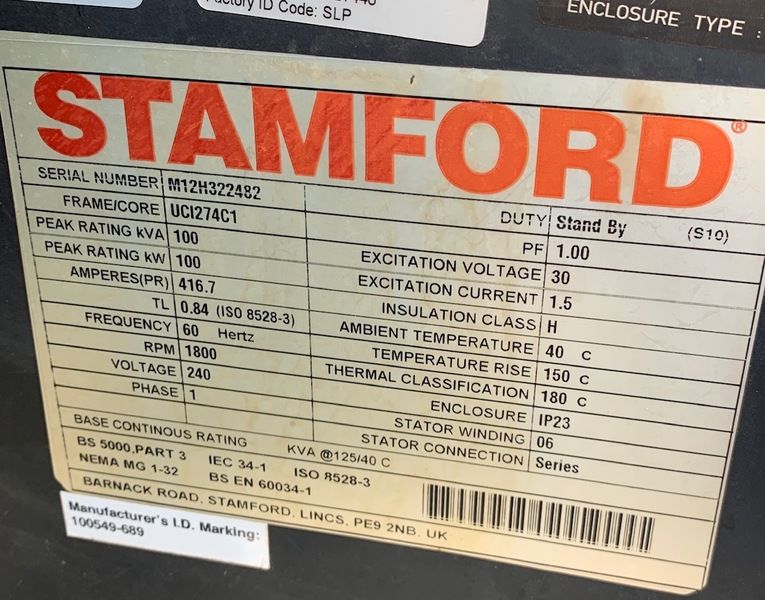 Used Broadcrown ABCDJD95-60SPT2 Diesel Generator