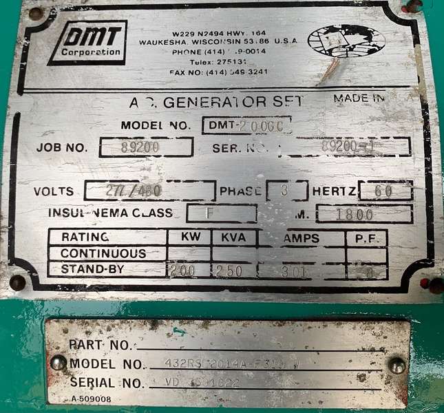 Used Cummins 200kW Gas Generator
