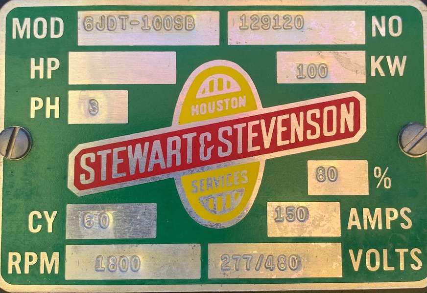 Low hours John Deere 100kW Diesel Generator