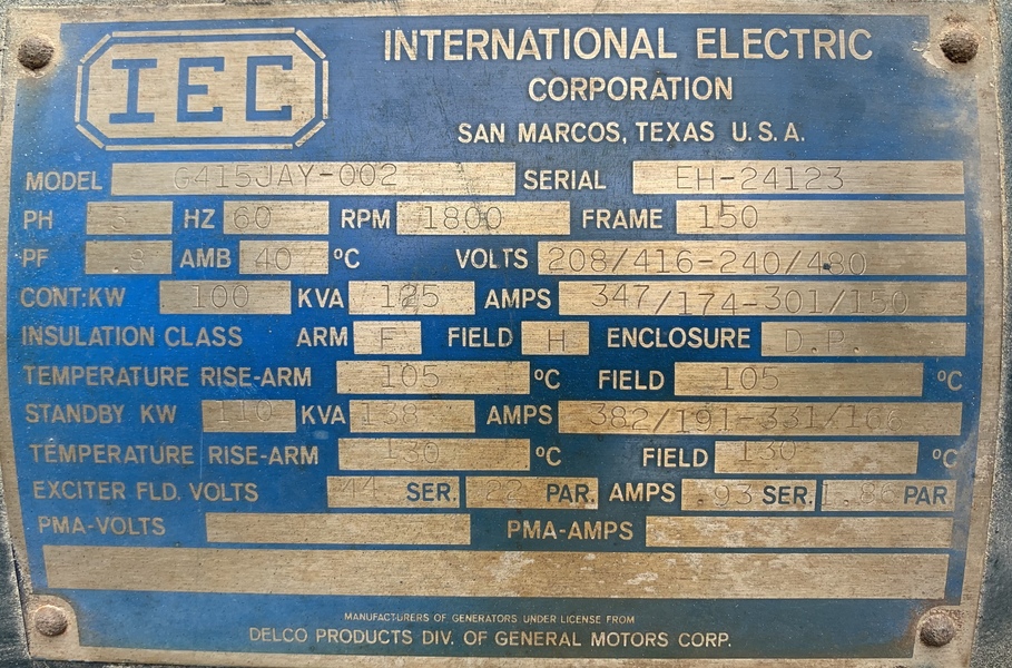 Load Tested IEC 100kW Generator End