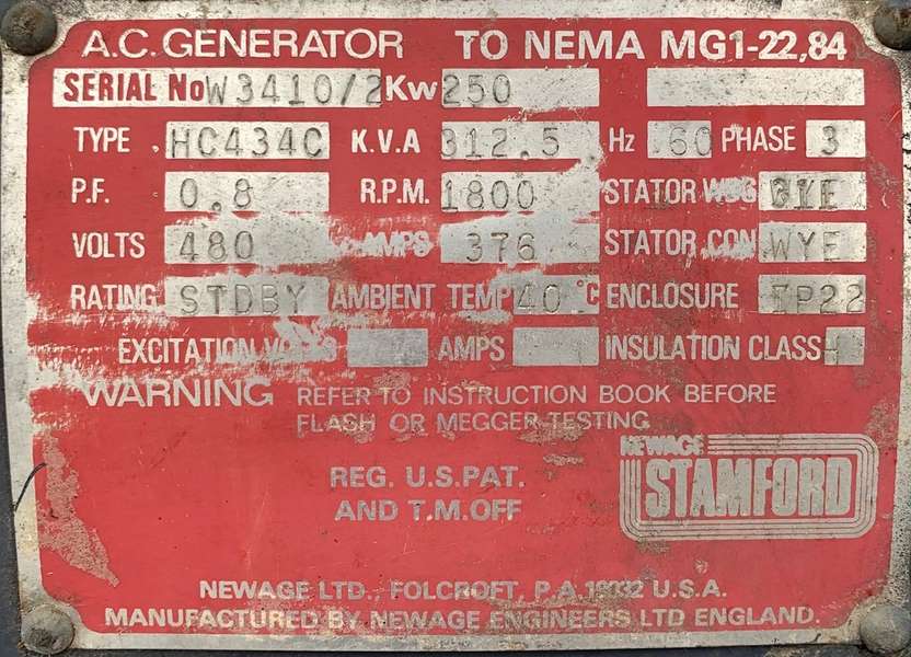 Used Cummins 250kW Gas Generator